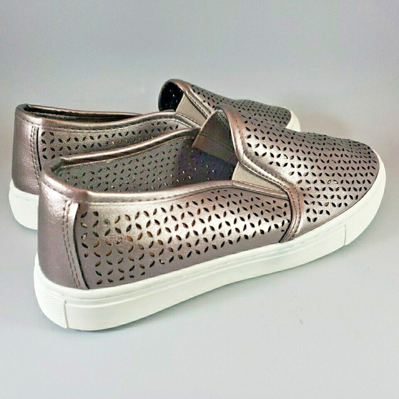 MIA Women Edith Slip-On Perforated Casual Sneakers - Pewter, US 9M - Picture 1 of 11
